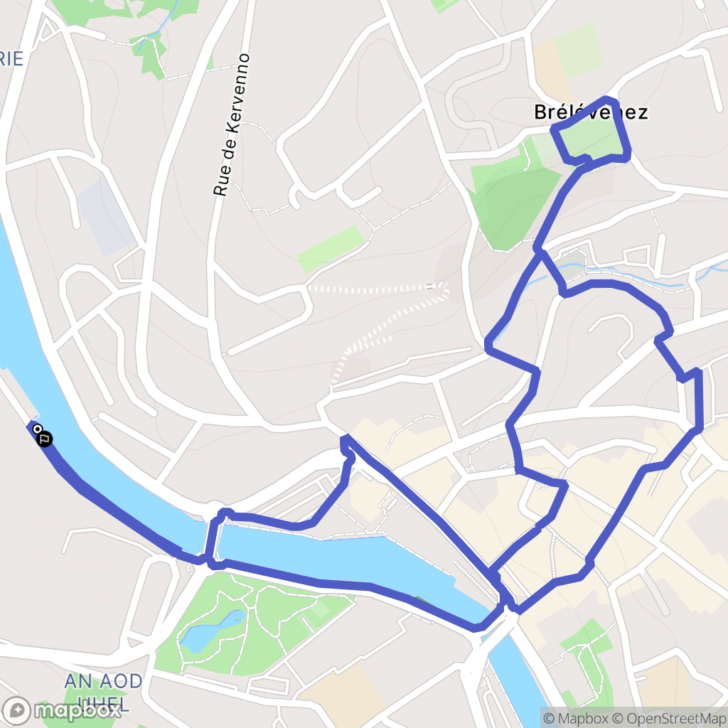 Lannion : carte du parcours de randonnée - France