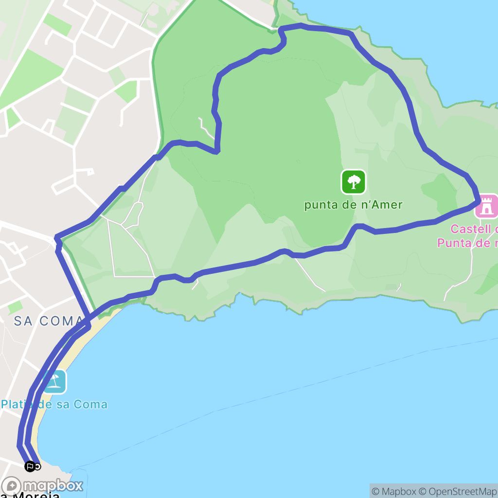 S'Illot : carte du parcours de randonnée - Spain