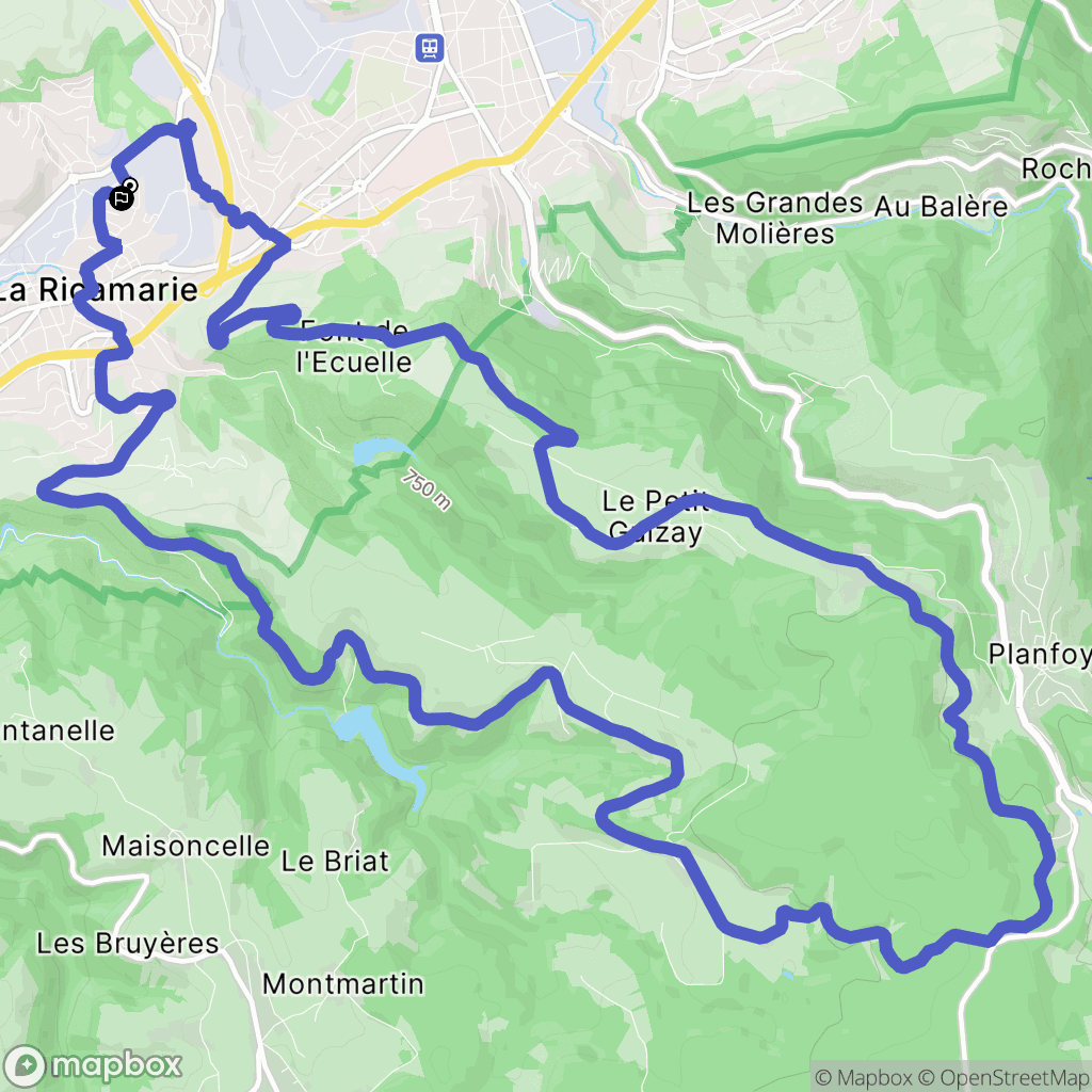 La Ricamarie : carte du parcours de randonnée - France