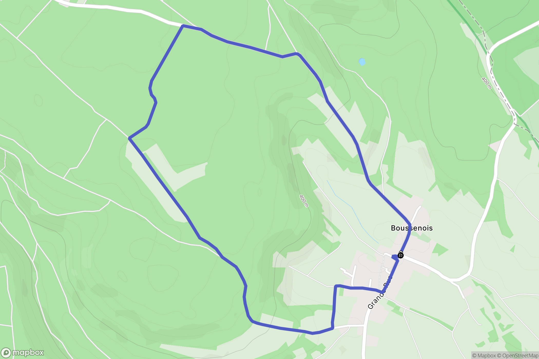 Boussenois : carte du parcours de randonnée - France