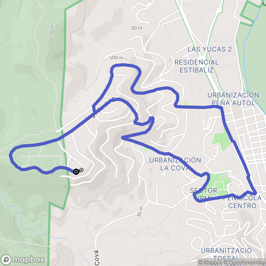 Peñíscola : carte du parcours de randonnée - Spain