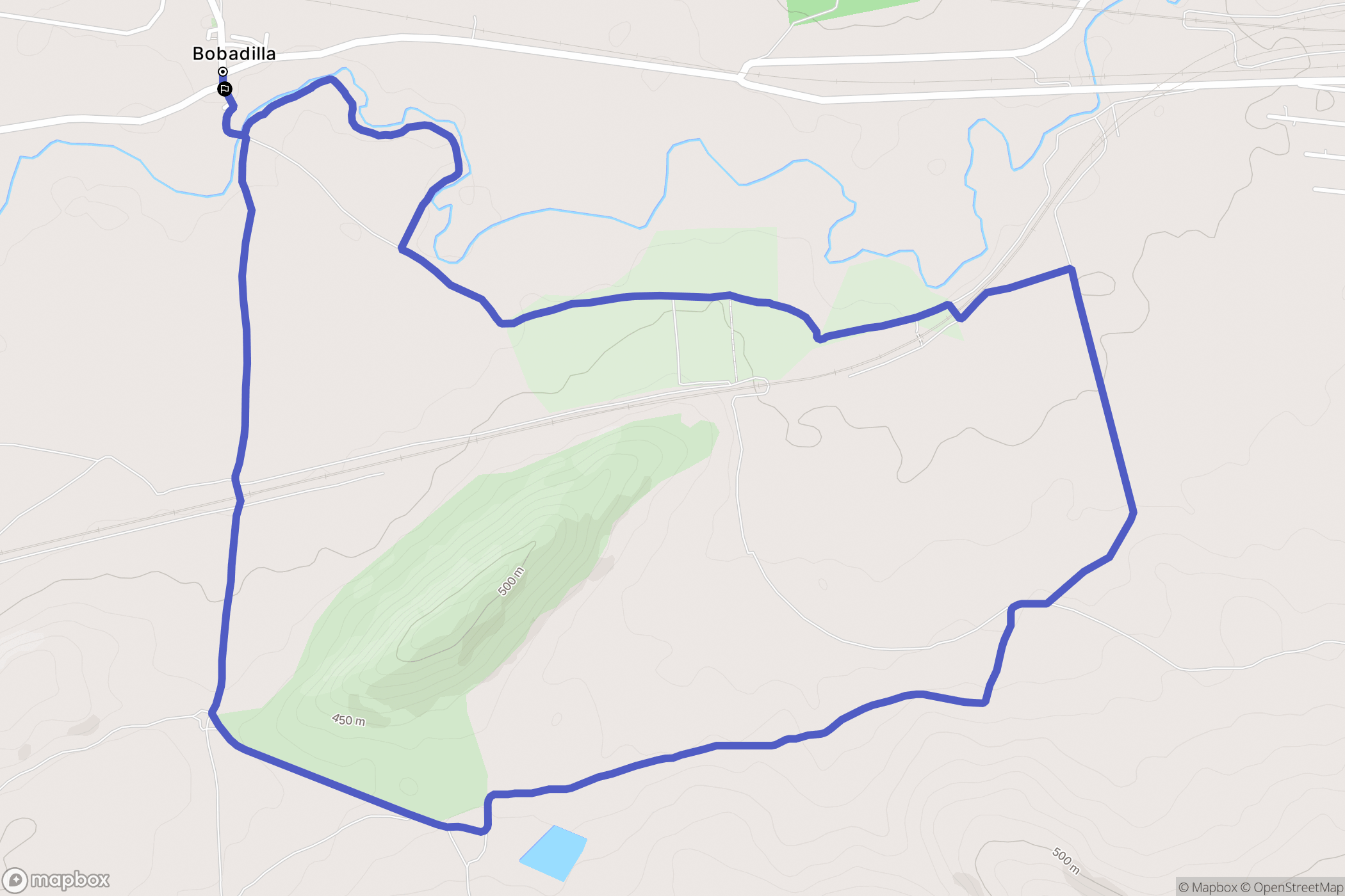 Bobadilla : carte du parcours de randonnée - Spain