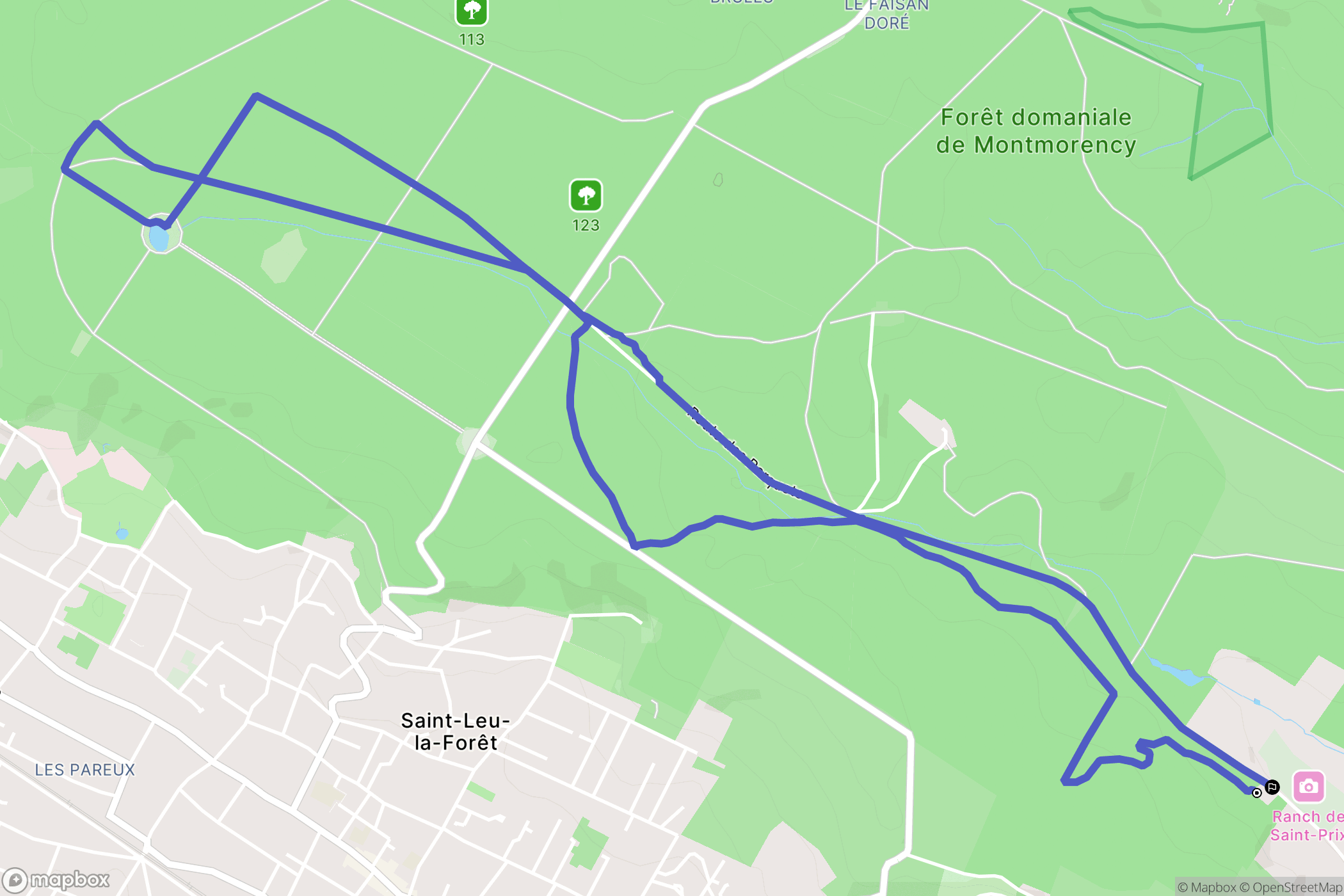 Saint-Prix : carte du parcours de randonnée - France