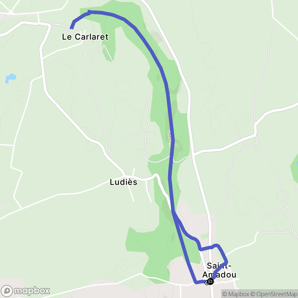 Saint-Amadou : carte du parcours de randonnée - France