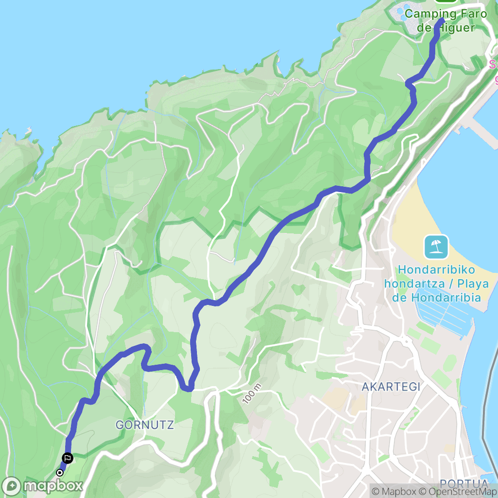 Zimizarga : carte du parcours de randonnée - Spain