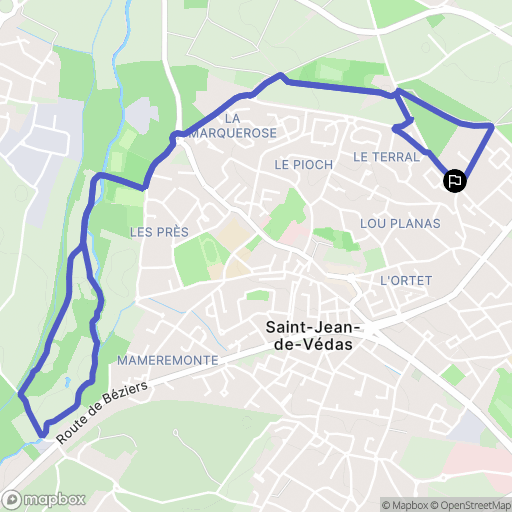 Saint-Jean-de-Védas : carte du parcours de randonnée - France