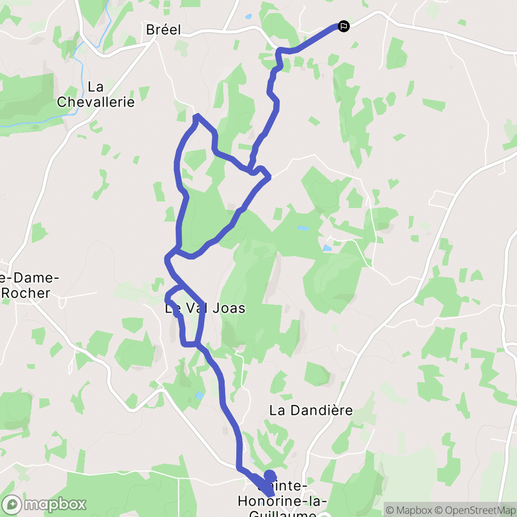 Athis-Val de Rouvre : carte du parcours de randonnée - France
