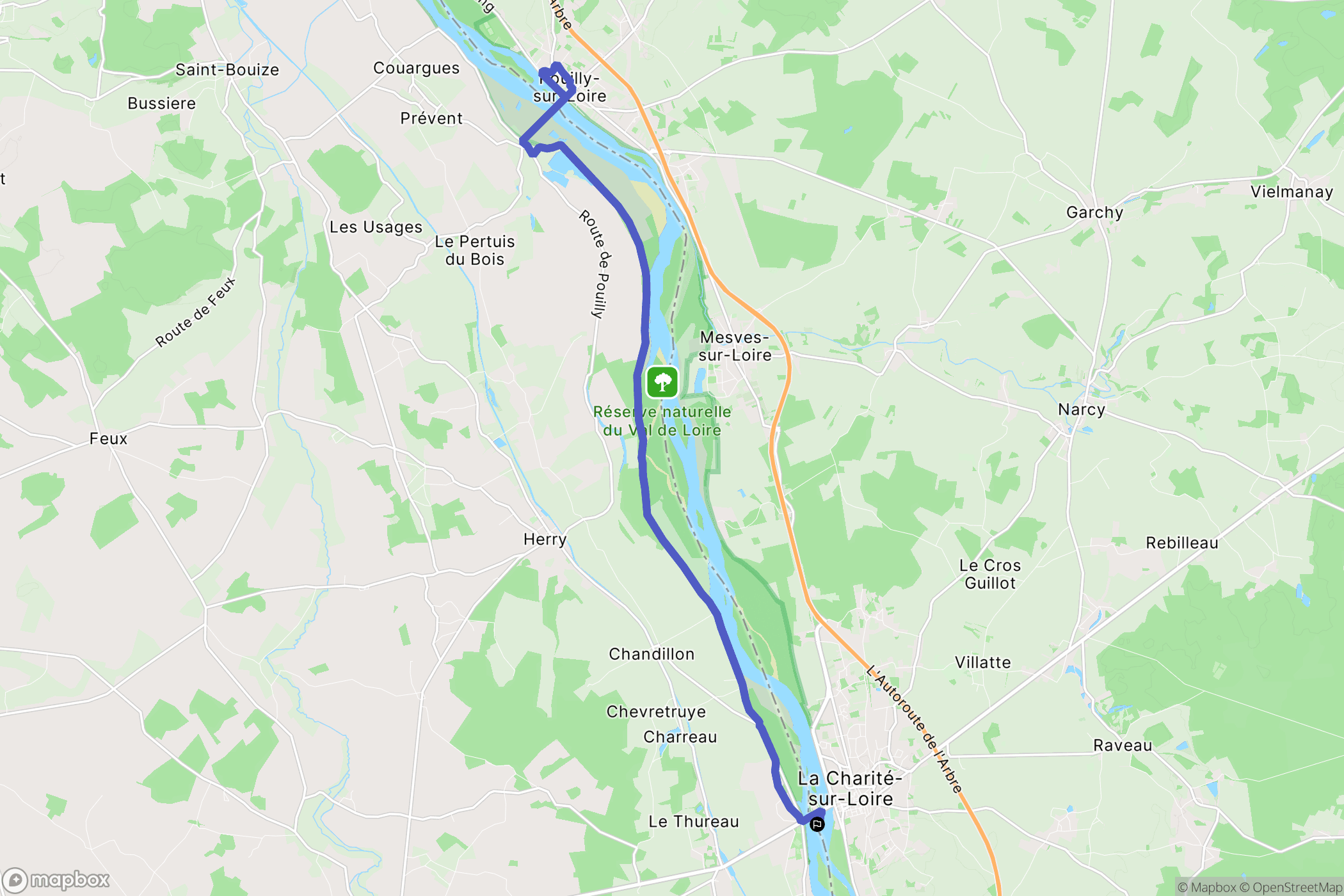 La Charité-sur-Loire : carte du parcours de randonnée - France
