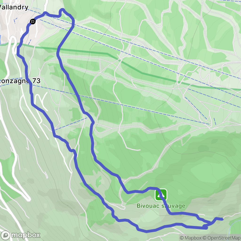 Landry : carte du parcours de randonnée - France