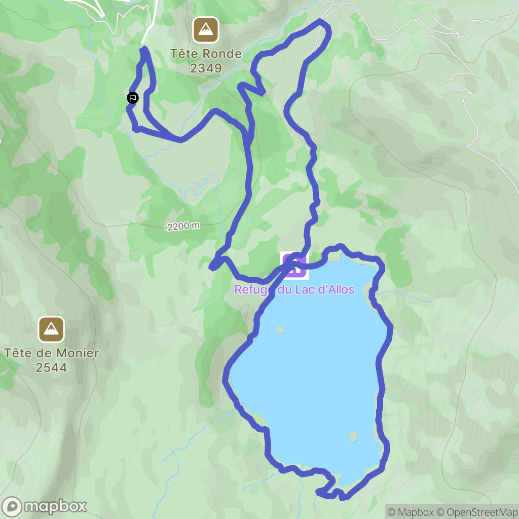 Allos : carte du parcours de randonnée - France