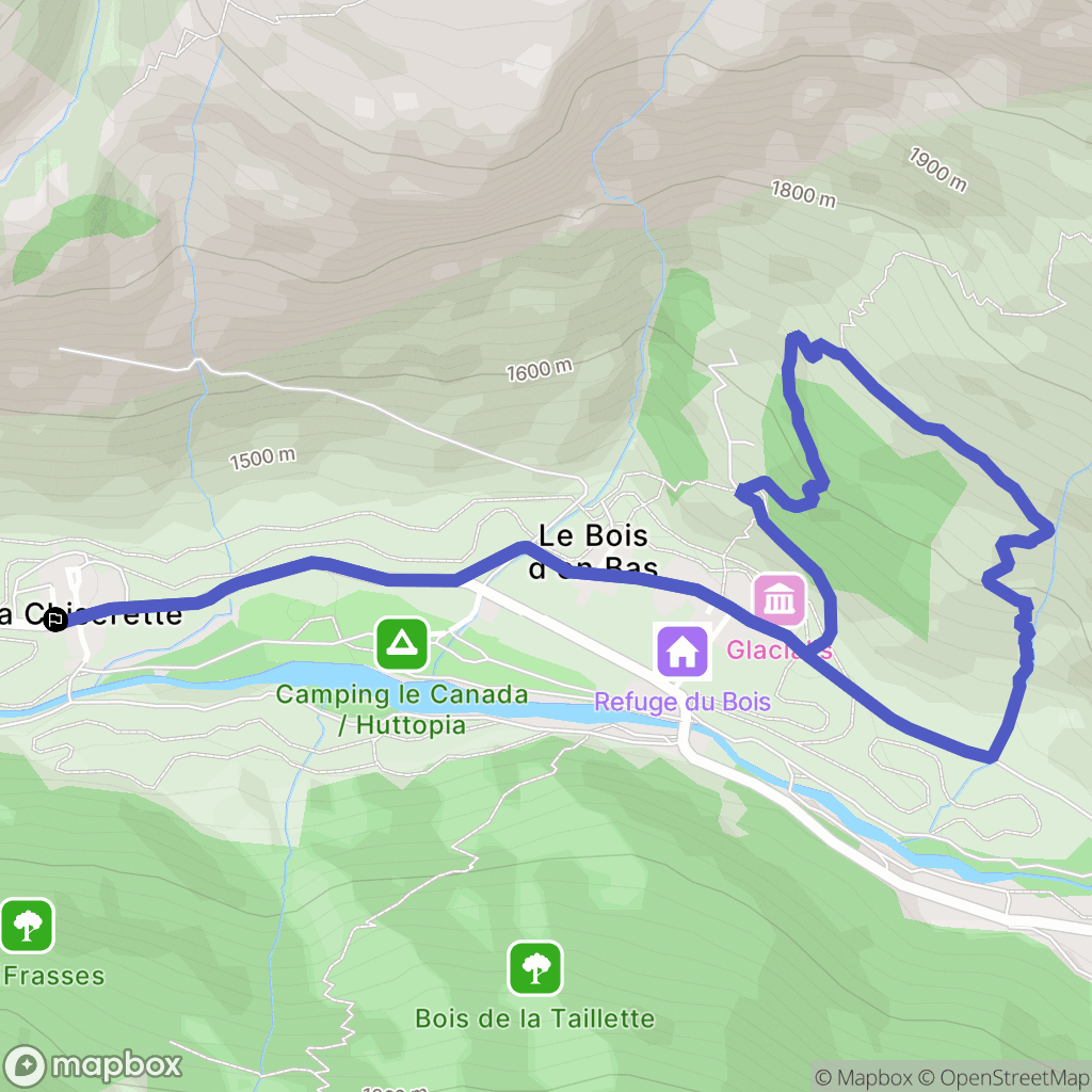 Champagny-en-Vanoise : carte du parcours de randonnée - France