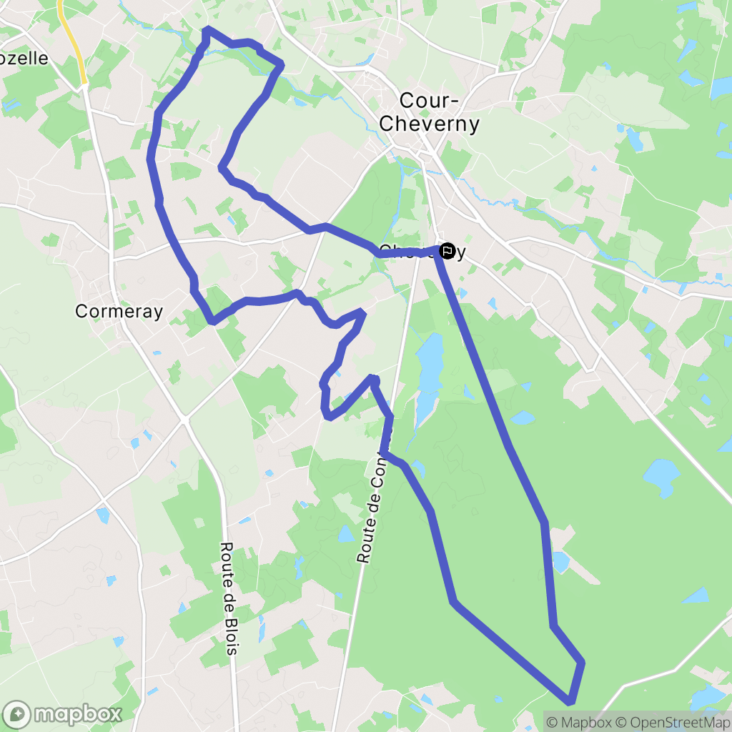 Cheverny : carte du parcours de randonnée - France