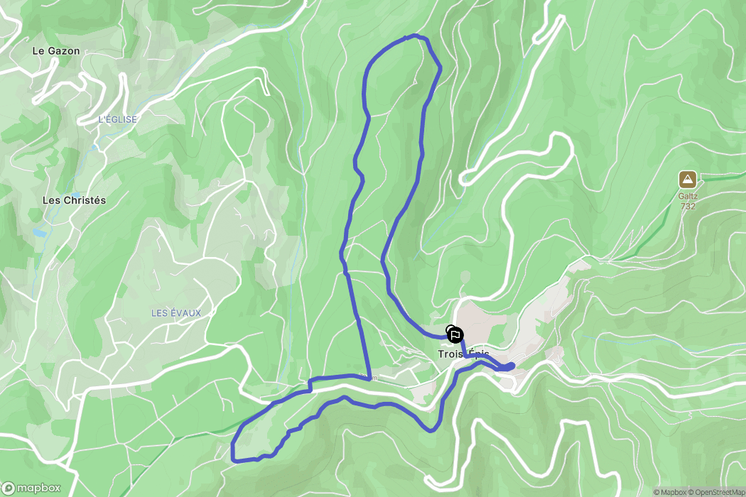 Ammerschwihr : carte du parcours de randonnée - France