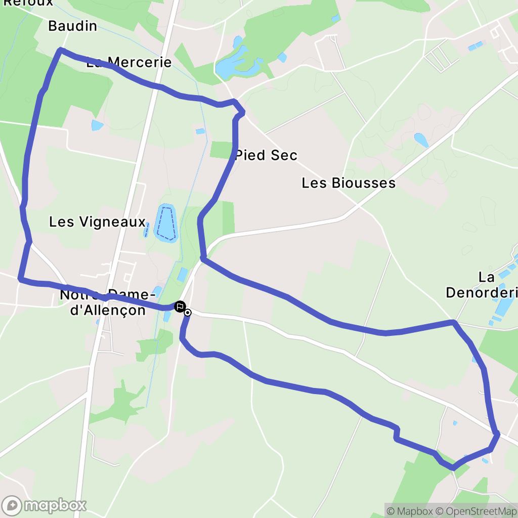 Terranjou : carte du parcours de randonnée - France