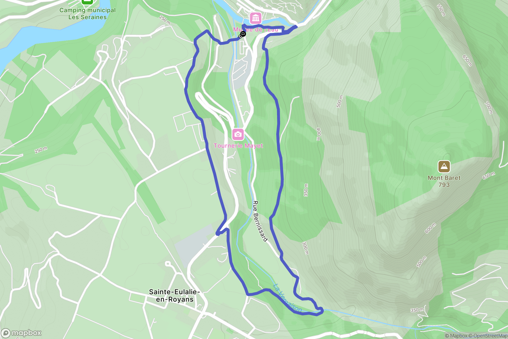 Sainte-Eulalie-en-Royans : carte du parcours de randonnée - France