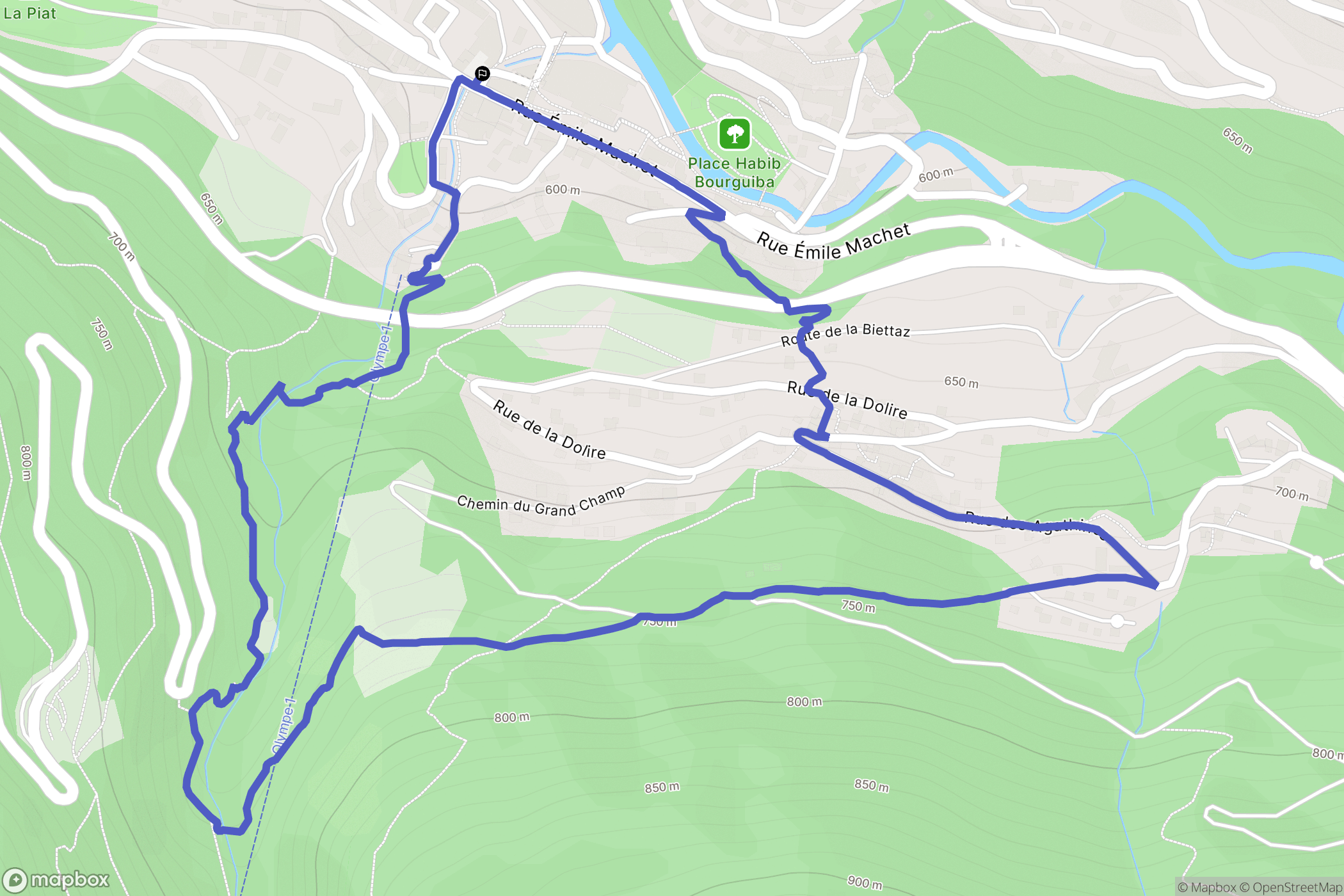 Brides-les-Bains : carte du parcours de randonnée - France