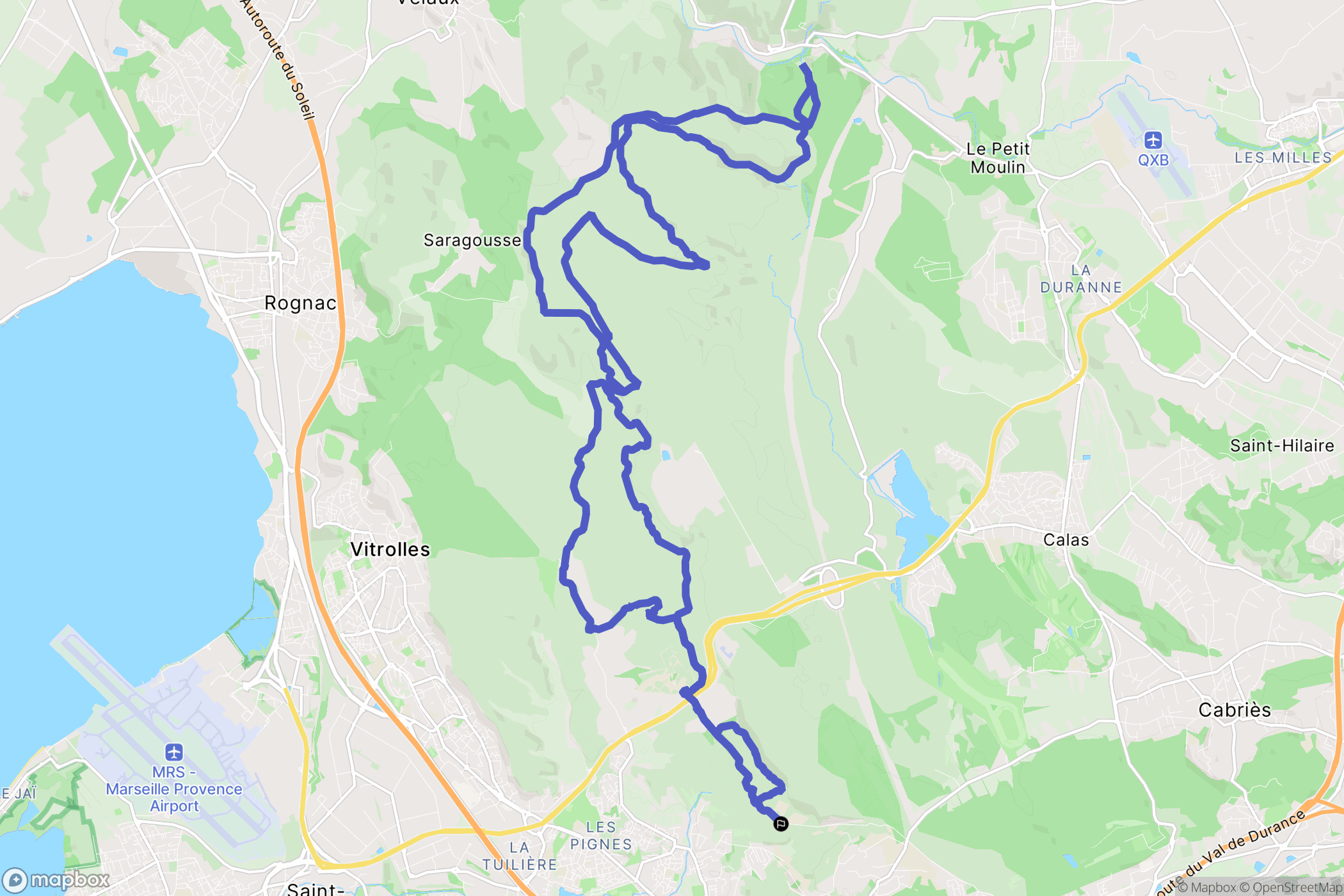 Les Pennes-Mirabeau : carte du parcours de randonnée - France