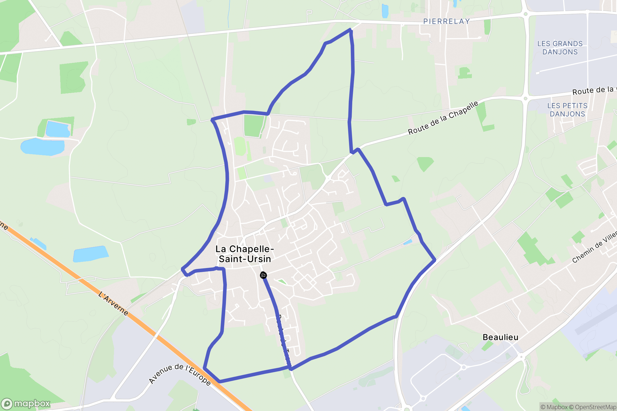 La Chapelle-Saint-Ursin : carte du parcours de randonnée - France