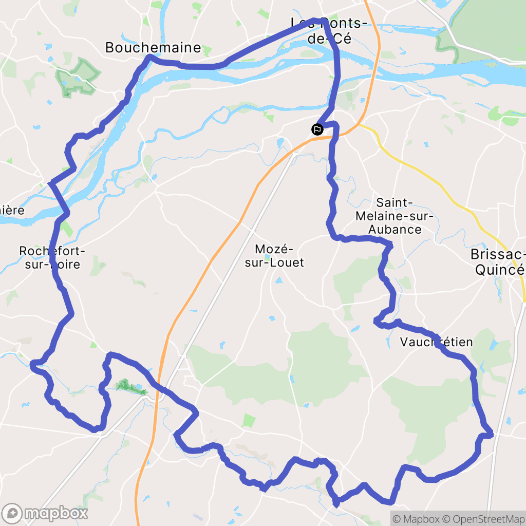 Mûrs-Erigné : carte du parcours de randonnée - France