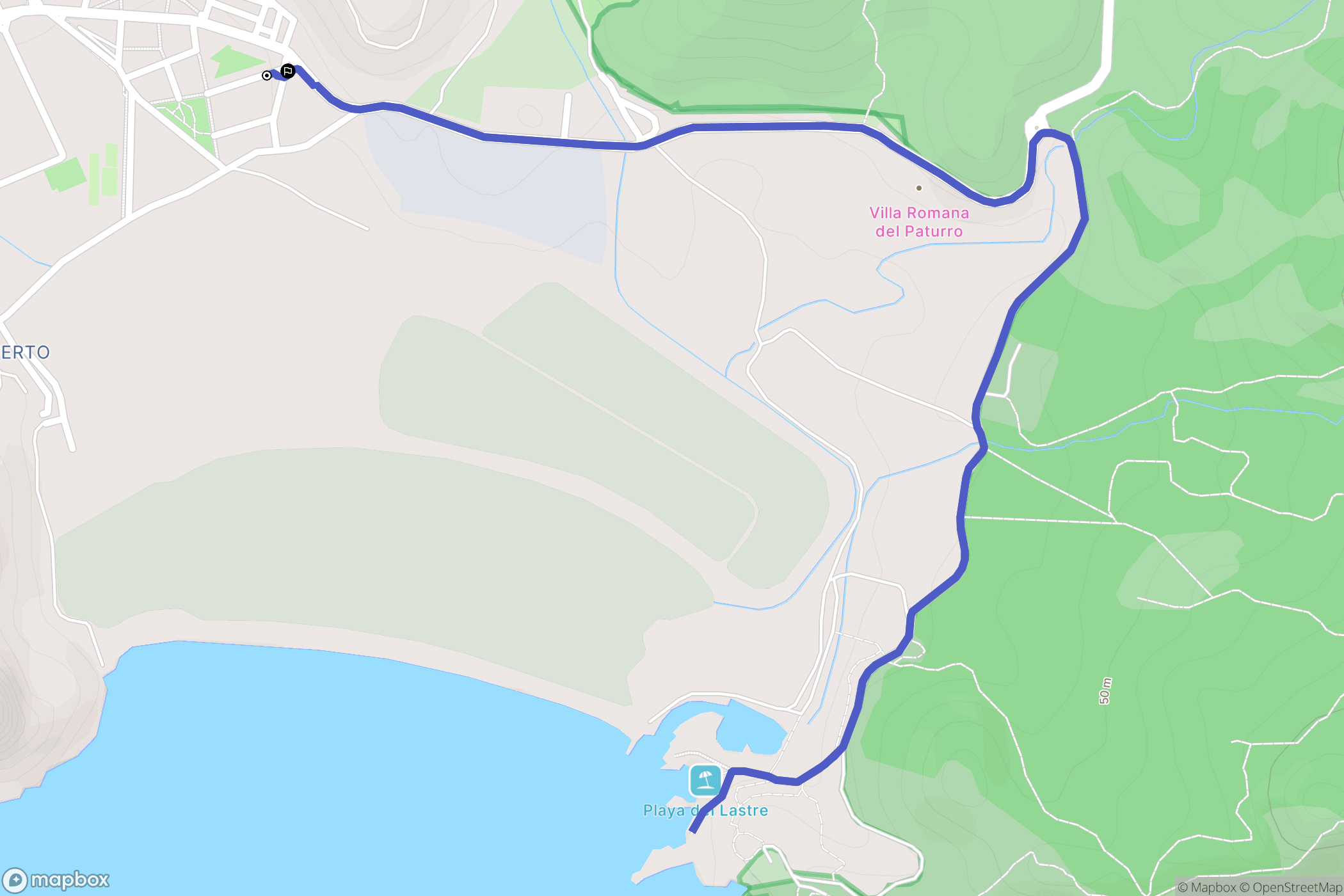 Portmán : carte du parcours de randonnée - Spain