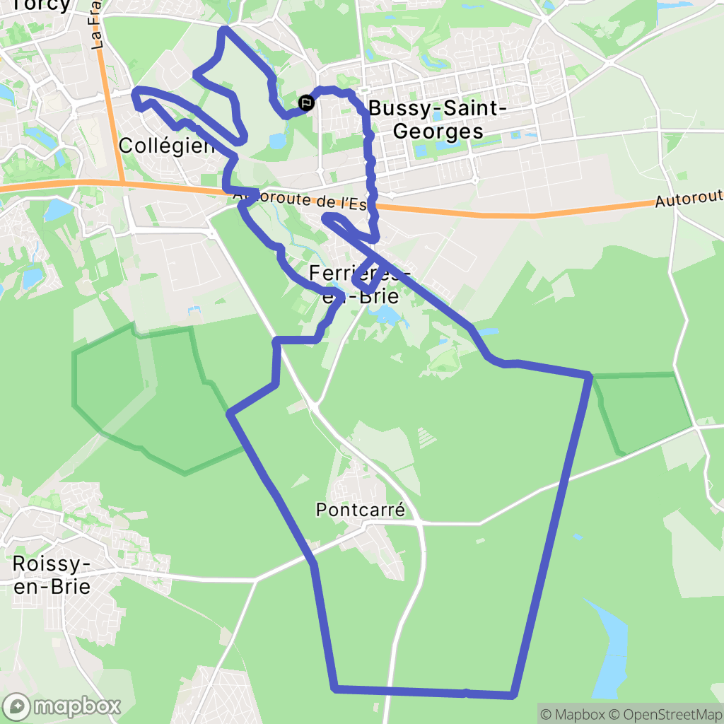 Bussy-Saint-Georges : carte du parcours de randonnée - France