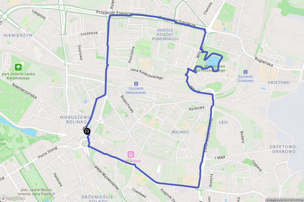 Szczecin: mapa trasy - Poland