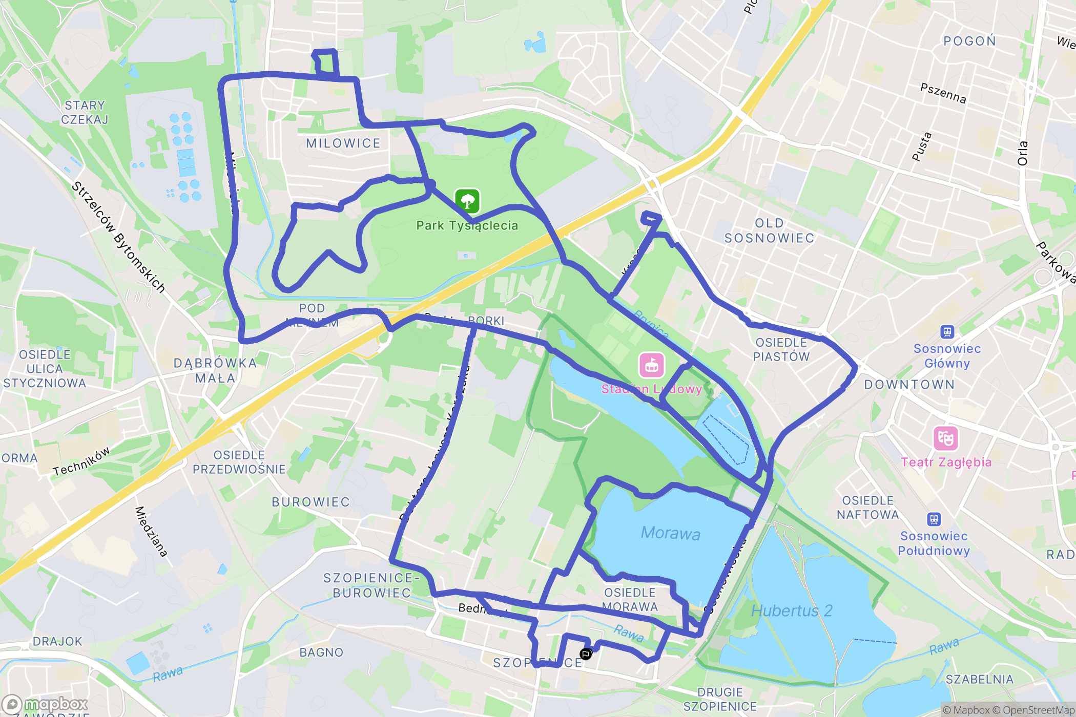 Katowice: mapa trasy - Poland