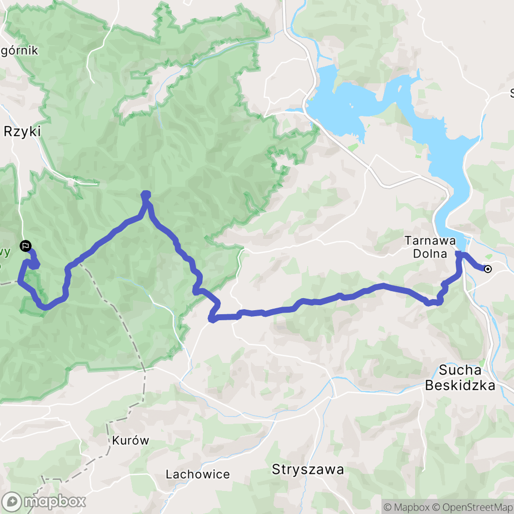 Zembrzyce: mapa trasy - Poland