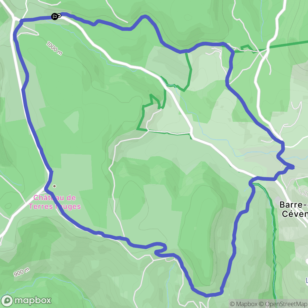 Cans-et-Cévennes : carte du parcours de randonnée - France