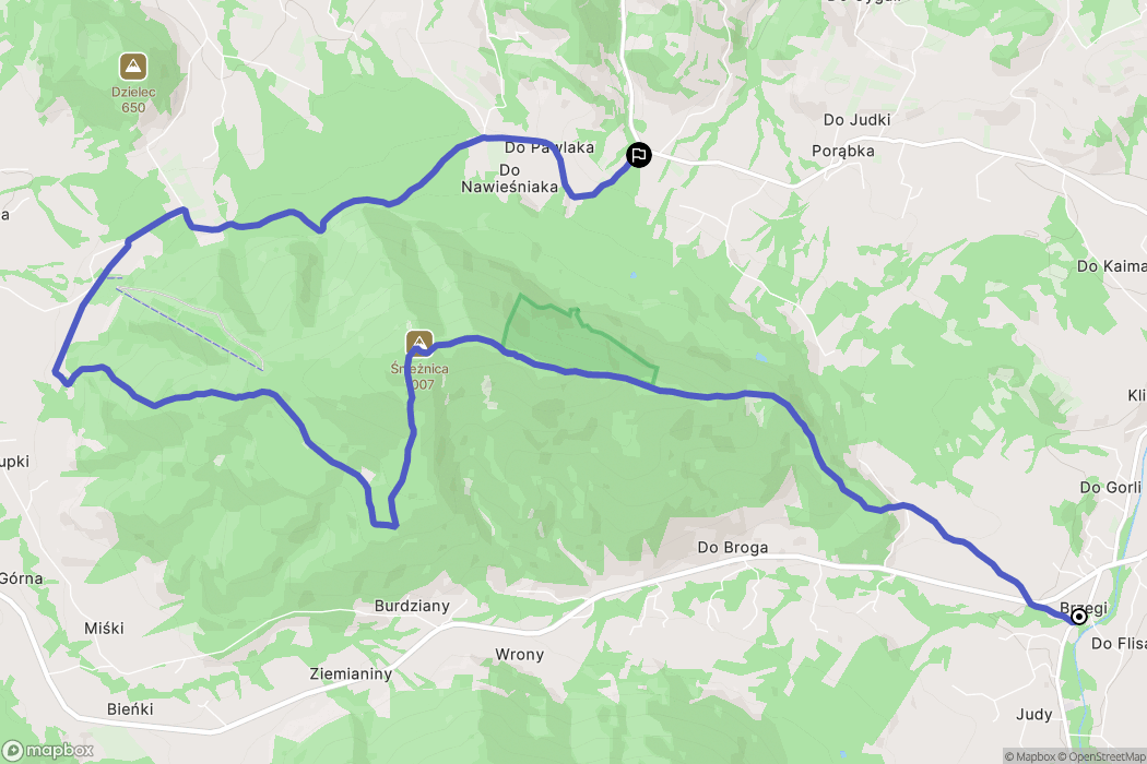 Dobra: mapa trasy - Poland