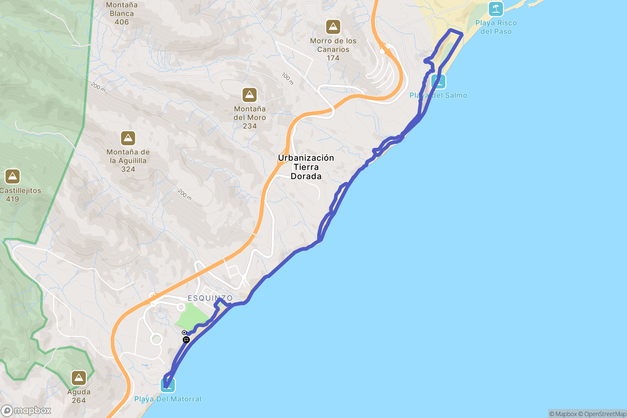 Esquinzo : carte du parcours de randonnée - Spain