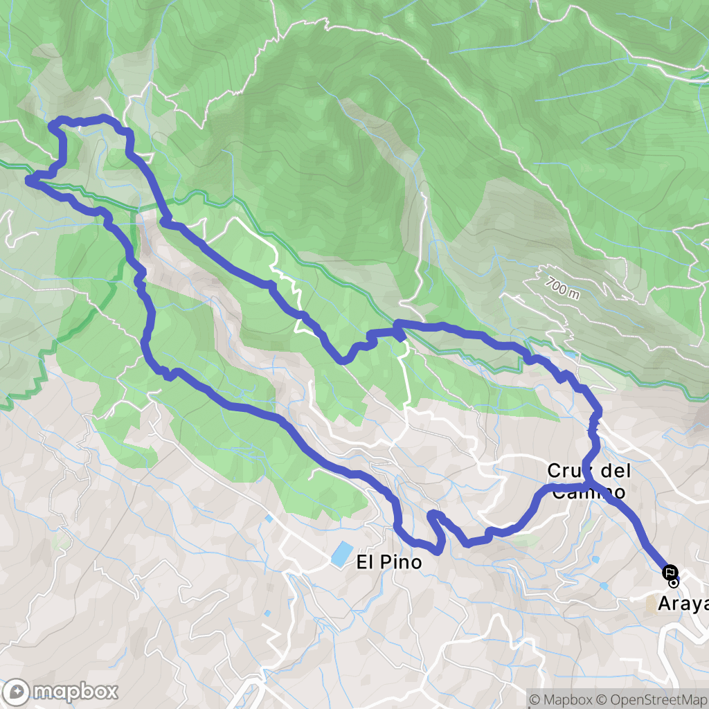 Araya : carte du parcours de randonnée - Spain