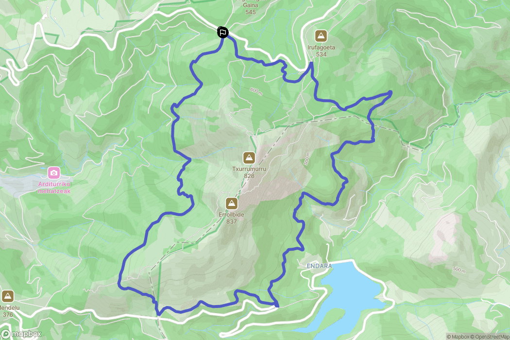 Irún : carte du parcours de randonnée - Spain