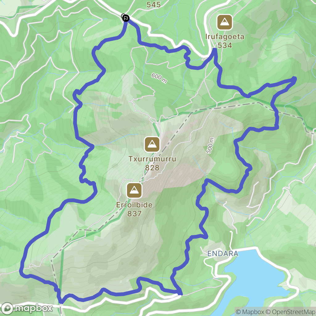 Irún : carte du parcours de randonnée - Spain