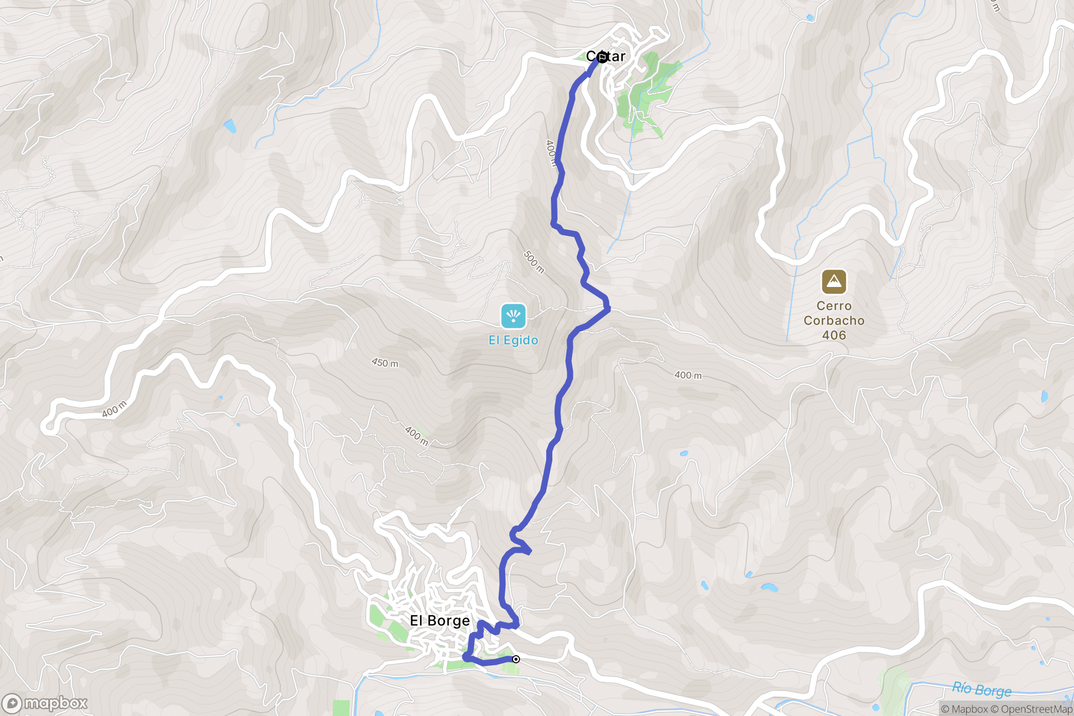El Borge : carte du parcours de randonnée - Spain