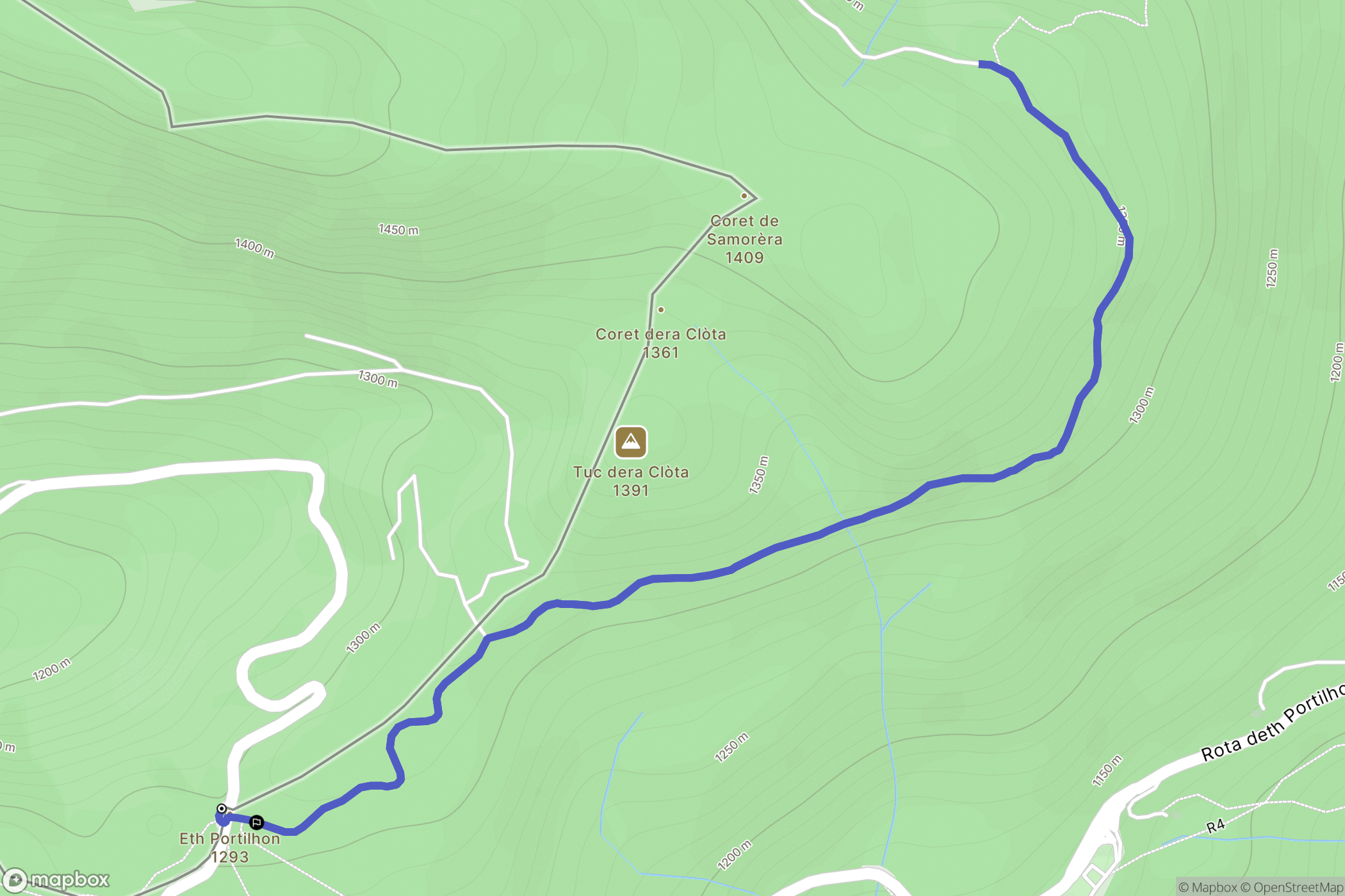 Bossòst : carte du parcours de randonnée - Spain