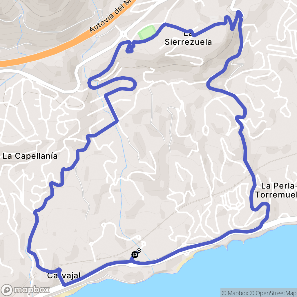 Benalmádena : carte du parcours de randonnée - Spain