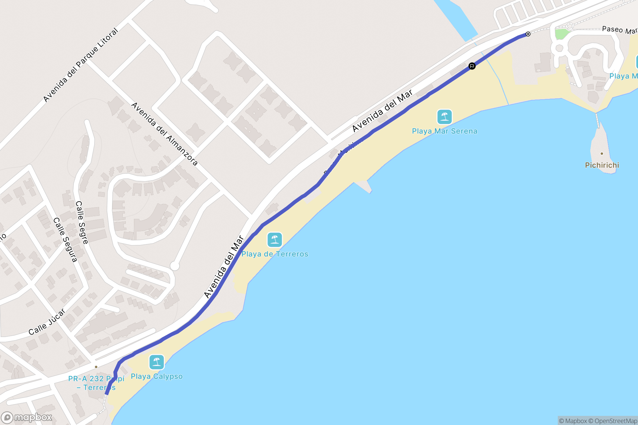Pulpí : carte du parcours de randonnée - Spain