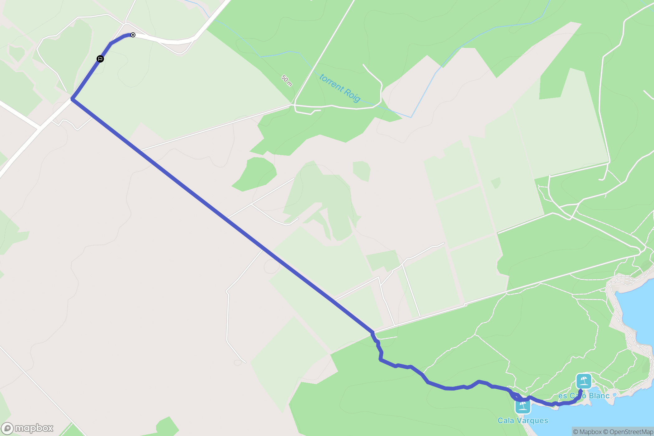 Manacor : carte du parcours de randonnée - Spain