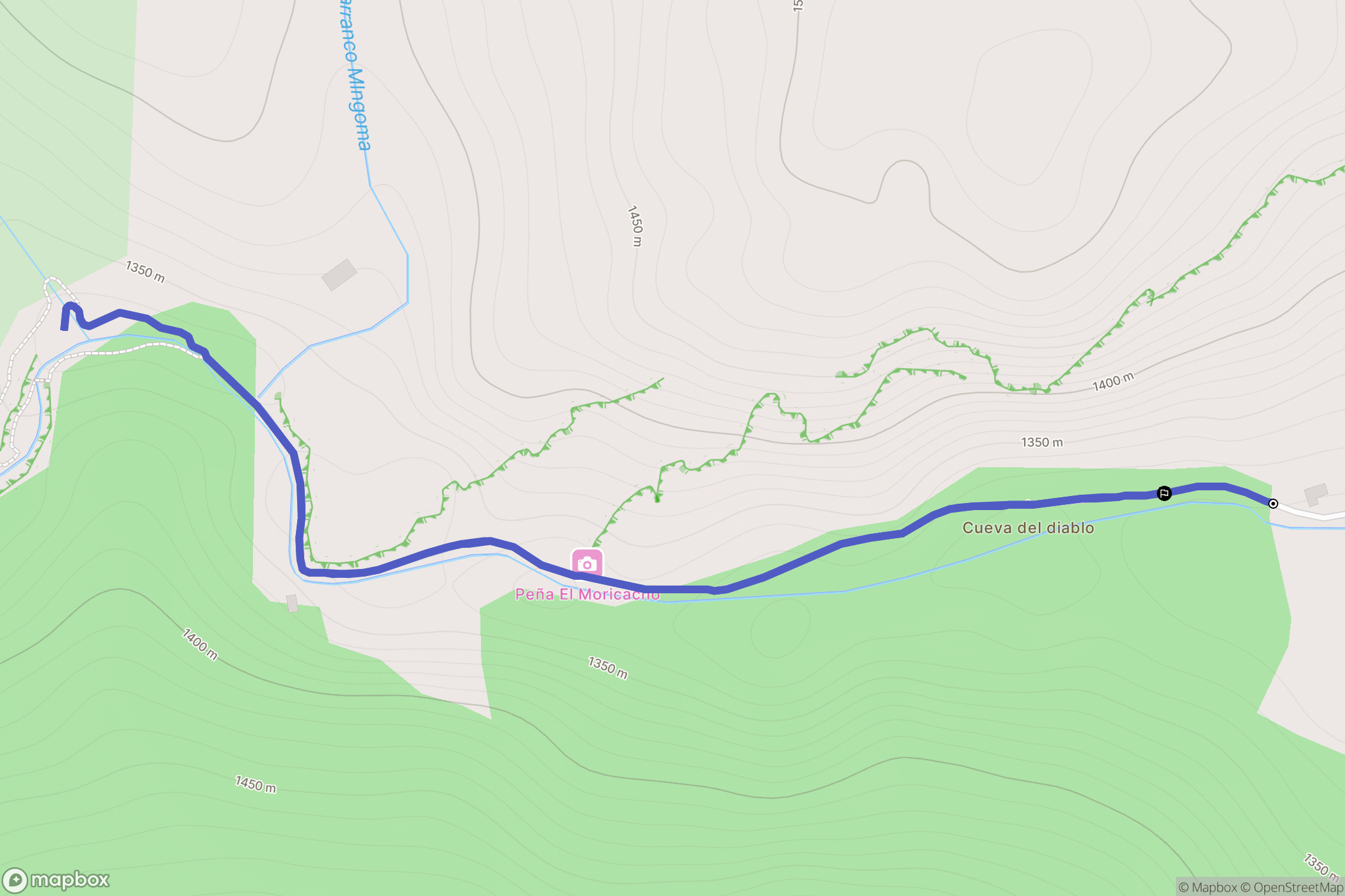 Calomarde : carte du parcours de randonnée - Spain