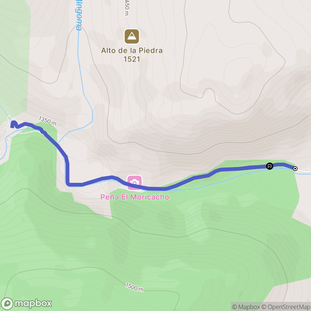 Calomarde : carte du parcours de randonnée - Spain