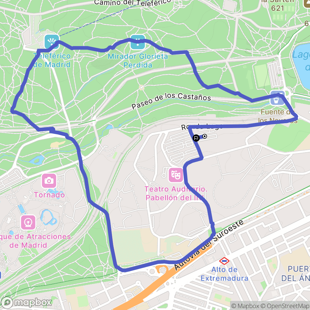 Madrid : carte du parcours de randonnée - Spain
