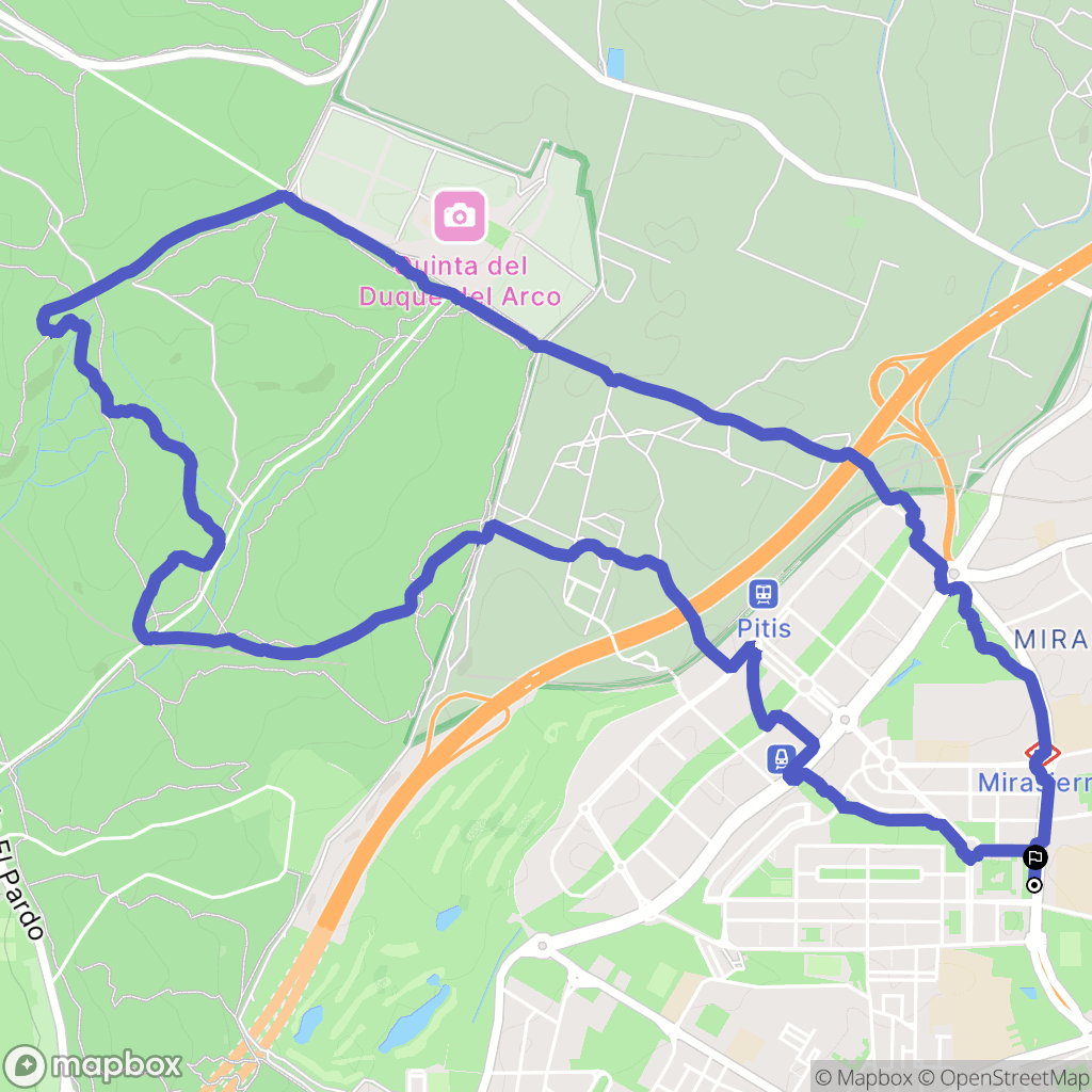 Madrid : carte du parcours de randonnée - Spain