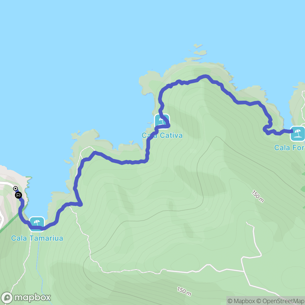 Tamariua : carte du parcours de randonnée - Spain