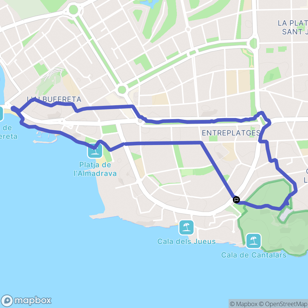 Alacant : carte du parcours de randonnée - Spain