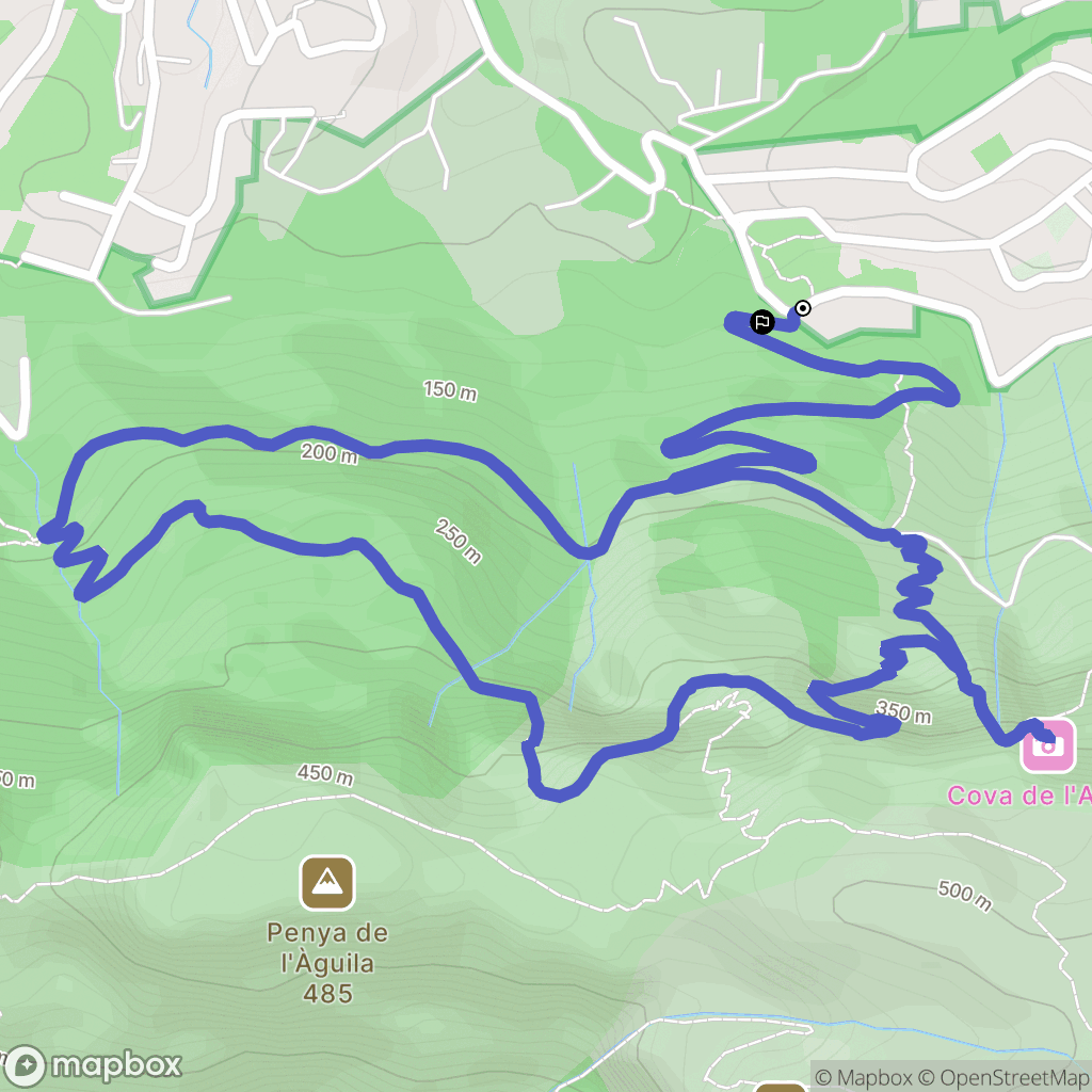 Denia : carte du parcours de randonnée - Spain