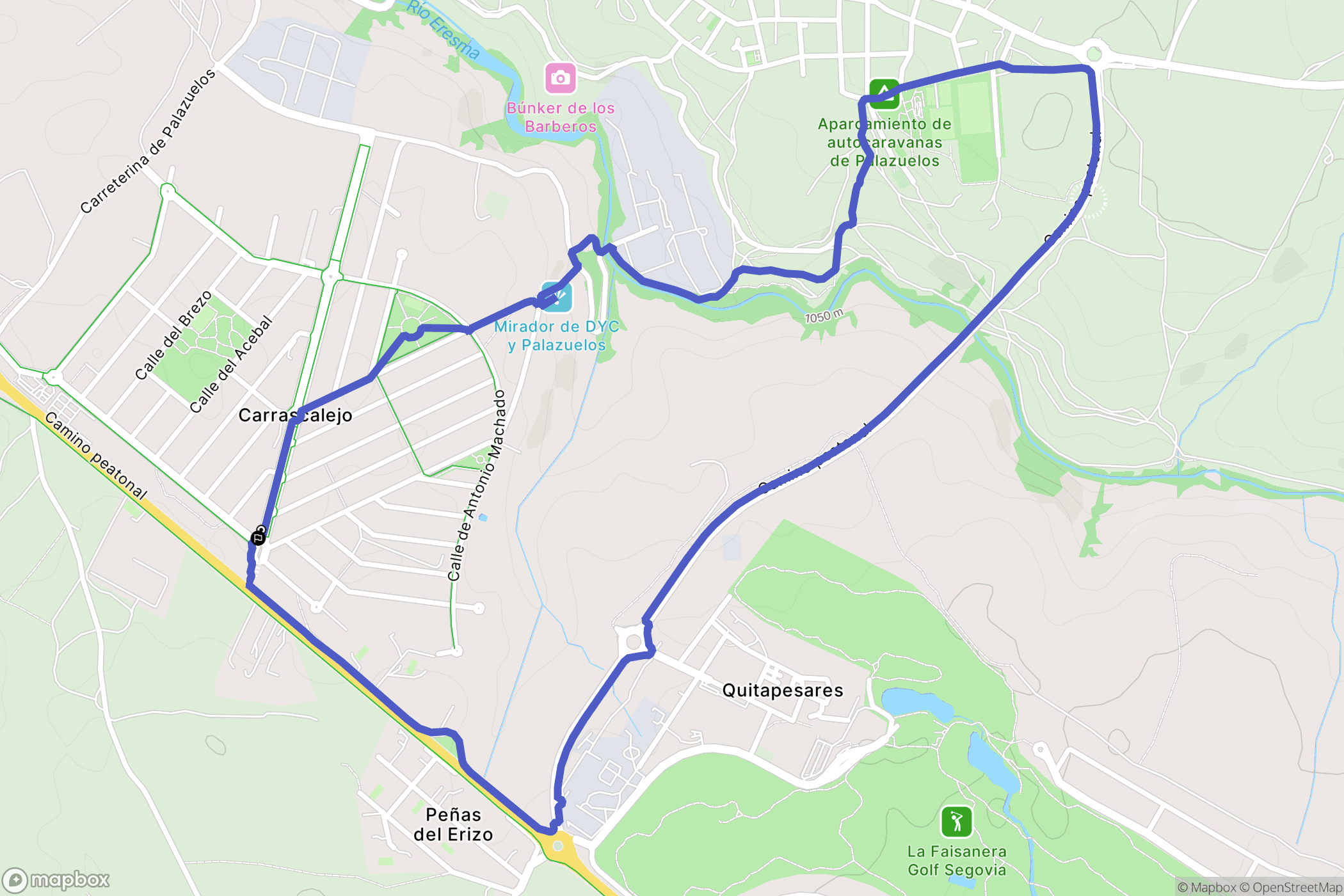 : carte du parcours de randonnée - Spain