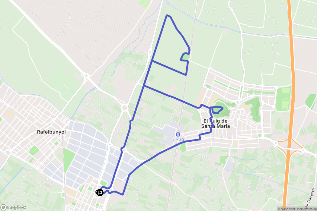 La Pobla de Farnals : carte du parcours de randonnée - Spain