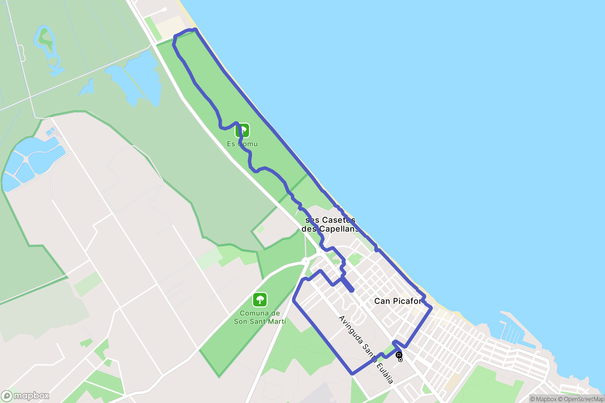 Can Picafort : carte du parcours de randonnée - Spain
