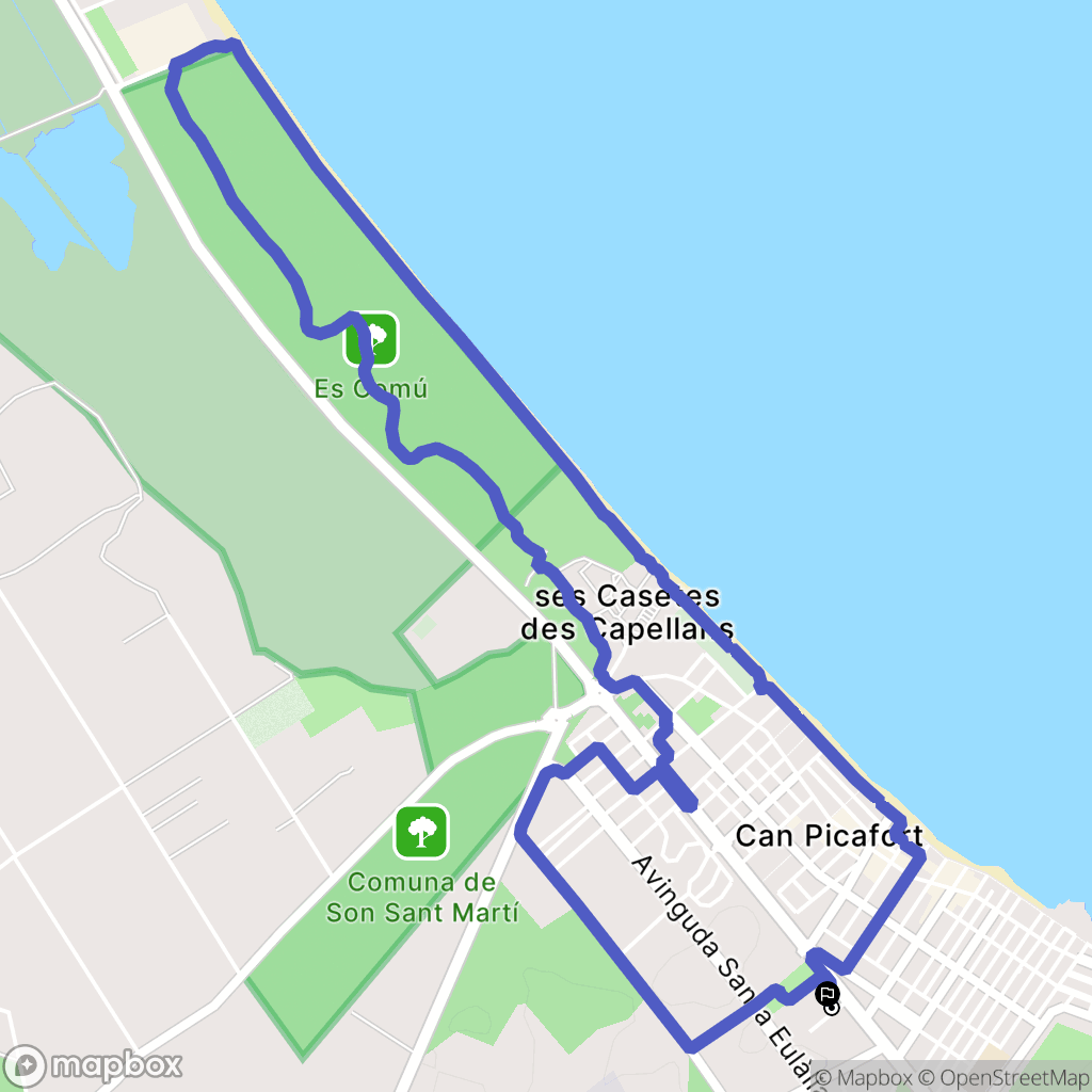 Can Picafort : carte du parcours de randonnée - Spain